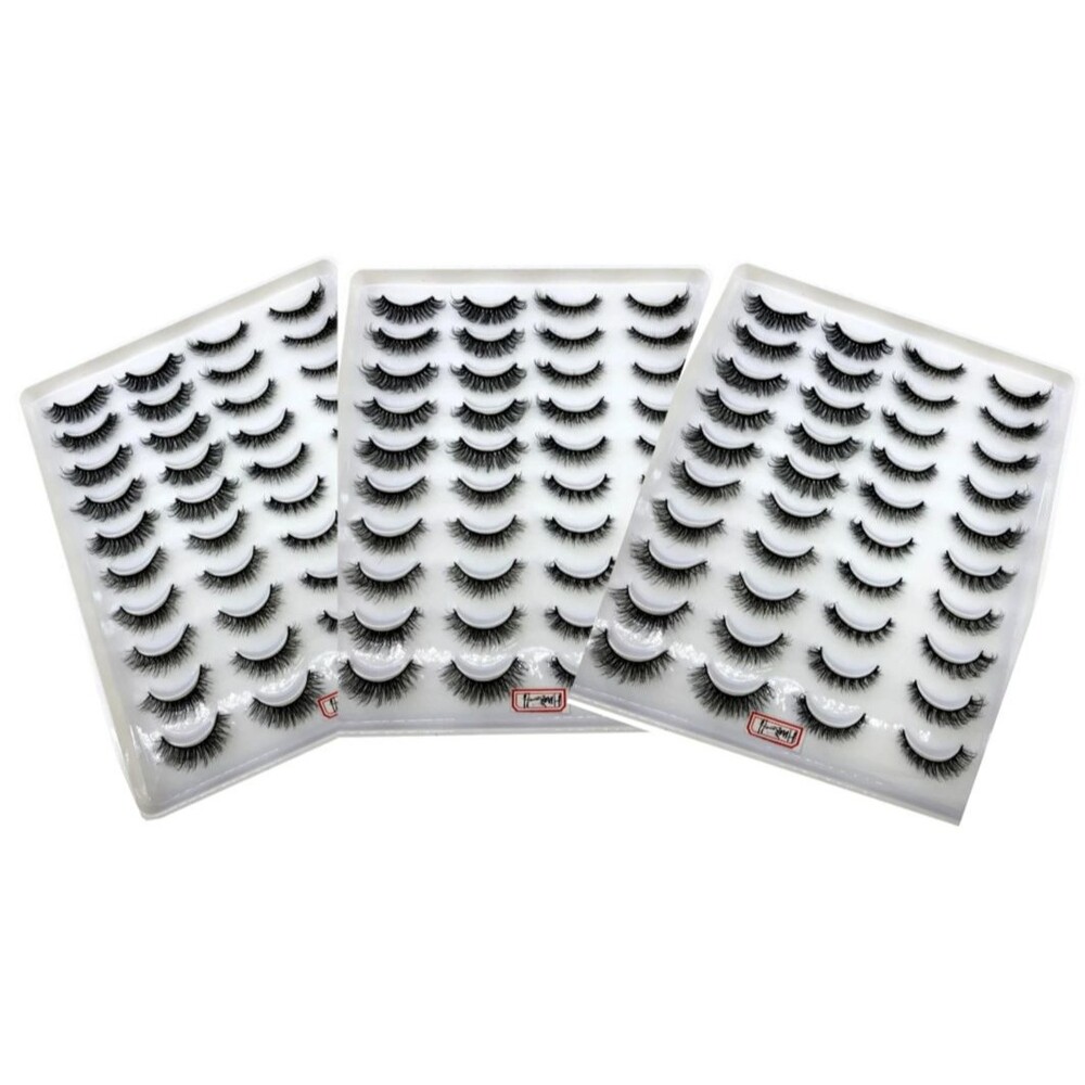 60 Pairs False Eyelashes Mink Natural Extension Black 3D Soft Lashes Makeup